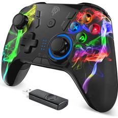 EasySMX PC Wireless Controller, Gaming Controller for Computer,Laptop,PS3,Android TV BOX, Nintendo Switch and Tesla with Turbo, Dual Vibration and 4 Programmable Keys, Battery Up to 14 Hours - Watercolor