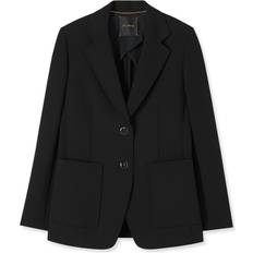 L Blazers St. John Stretch Crepe Single-Breasted Suiting Jacket Black