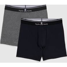 Psycho Bunny Clothing Psycho Bunny Solid 2-Pack Boxer Brief Mixed Grey Black Men's Underwear Black