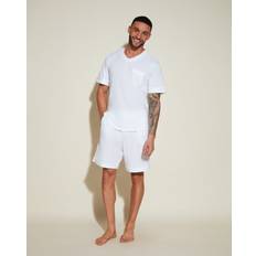 Satin T-shirts & Tank Tops Cosabella Men's 2-Piece V-Neck T-Shirt & Shorts Pajama Set White White