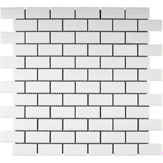 2" Brick Porcelain Tile in White Floor and Wall Tile 11 sheets/10.56sqft. White 29.8x29.8cm