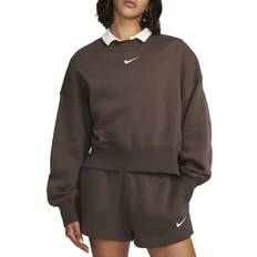 Nike Women's Sportswear Phoenix Fleece Over-Oversized Crew Neck Sweatshirt - Baroque Brown/Sail