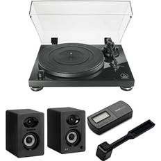 Audio Technica Turntables Audio Technica AT-LPW50PB Manual Belt-Drive Turntable w/ Bookshelf Speakers