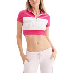 Juicy Couture T-shirts & Tank Tops Juicy Couture Womens Mock Neck Zip Up T-Shirt Womens Pink