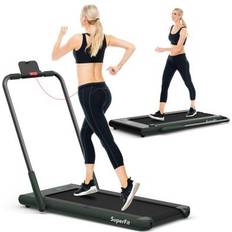 Costway Walking Treadmill Treadmills Costway 2-in-1 Folding Treadmill with Remote Control and LED Display-Green