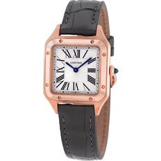 Cartier Unisex Wrist Watches Cartier Santos-Dumont Silver 18kt Rose Gold Ladies WGSA0022
