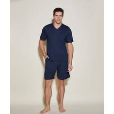 Satin T-shirts & Tank Tops Cosabella Men's 2-Piece V-Neck T-Shirt & Shorts Pajama Set Navy Navy