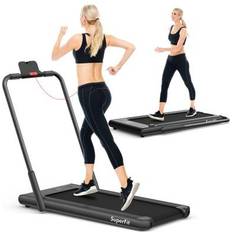 Costway Walking Treadmill Treadmills Costway 2-in-1 Folding Treadmill with Remote Control and LED Display-Black