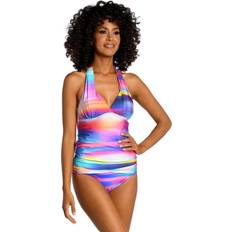 Tankinis La Blanca Women's Halter Tankini Swimsuit Top, Multi//Sunset Shores