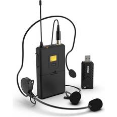 Fifine Microphones Fifine Wireless Microphones for USB Wireless Microphone System for PC and Mac,Headset UHF Wireless System with USB Receiver,Transmitter,Headset and Clip Lavalier Lapel Mic-K031B