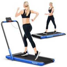 Costway Walking Treadmill Treadmills Costway 2-in-1 Folding Treadmill with Remote Control and LED Display-Blue