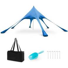 Costway Tents Costway 20 x 20 Feet Beach Canopy Tent with UPF50 Sun Protection and Shovel-Blue