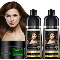 Brown Gift Boxes & Sets Herbishh Combo Pack-2pcs Hair Color Shampoo Argan Intense Dye Shampoo