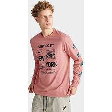 Nike T-shirts & Tank Tops Nike Mens NSW NYC Local Long Sleeve T-Shirt Mens Red Stardust