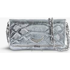 Zadig & Voltaire Clutches Zadig & Voltaire Rock Quilted Metallic Leather Clutch Silver OS