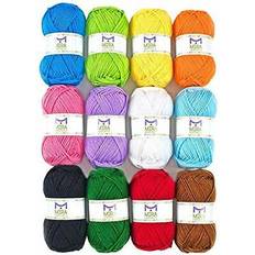 Crochet kit for beginners | 24 skeins of colorful Acrylic yarn for  crocheting and Knitting (1032 yards) | Includes storage bag, 2 hooks, 2  needles, 4