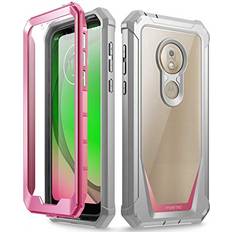 Bumpers Poetic Full-Body Hybrid Shockproof Bumper Cover Built-in-Screen Protector Guardian Series Case for Motorola Moto G7 Play USA Version ONLY 2019 Release Pink/Clear