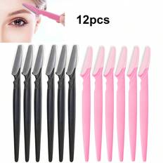 Cosmetic Tools Shein 12pcs Safe Eyebrow, Facial, Body Hair Trimmer Shaver Razor With Cover For Women, Makeup Tool Set