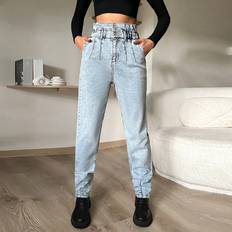 Rot Jeans Shein Paperbag Waist Mom Fit Jeans