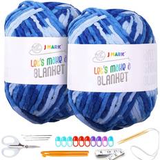 63 Piece Crochet Kit with Yarn Set Premium Bundle Includes 9 Crochet Hooks, 24 Acrylic Crochet Yarn Balls, 6 Needles, eBook, Bags and More Beginner