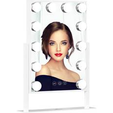 Impressions Vanity Hollywood Tri-Tone XL Makeup Mirror with 12 LED Bulbs Dressing Mirror White