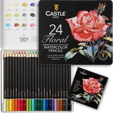 Castle Arts 60 Piece Woodless Watercolor Pencil Set in Zip Up Case – Castle  Arts USA