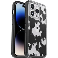 Apple iPhone 14 Pro Mobile Phone Covers OtterBox Symmetry Series Clear Case with MagSafe for iPhone 14 Pro Cow Print