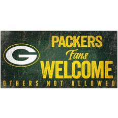 NFL Sports Fan Apparel NFL Green Bay Packers 6"x12" Fans Welcome Wood Sign