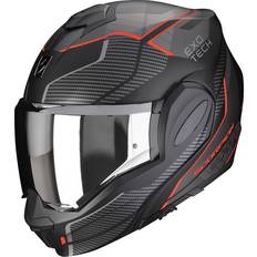 Scorpion Motorcycle Helmets Scorpion Exo-Tech Evo Animo Matt Black-Red Modular Helmet Grey