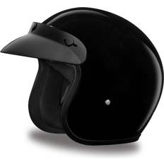 Daytona Helmets 3/4 Open Face Motorcycle Helmet – DOT Approved [Hi-Gloss Black] [S]