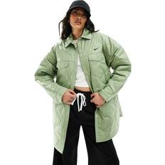 Nike Women Jackets Nike Women's NSW Essential Quilted Trench Coat Green