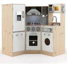 Costway Role Playing Toys Costway Kids Corner Wooden Kitchen Playset with Accessories