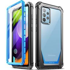 Mobile Phone Accessories Poetic Guardian Case for Samsung Galaxy A52 4G & 5G Clear Case with Built-in Screen Protector Blue/Clear