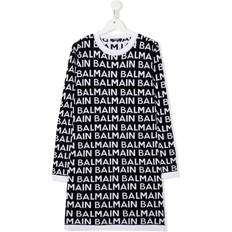Balmain Dresses Children's Clothing Balmain Kid's TEEN Logo Print Dress - Black/White