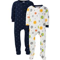 Jumpsuits Gerber Baby Boys' 2-Pack Footed Pajamas, Blue Earth, Months