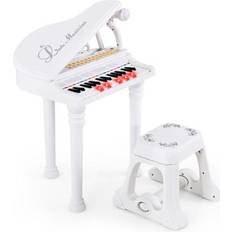 Costway Musical Toys Costway 31 Keys Kids Piano Keyboard with Stool and Piano Lid-White