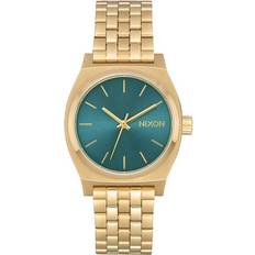 Nixon Wrist Watches Nixon Medium Time Teller Classic Light Gold Turquoise