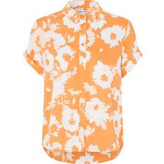 Dame - Oransje Skjorter Samsøe Samsøe Majan SS Shirt Aop Radiant Sunflower