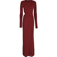 The Range Mass Cut-Out Ribbed Midi Dress, Red