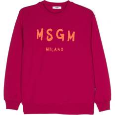 MSGM Kids logo-print cotton sweatshirt kids Cotton yrs Pink