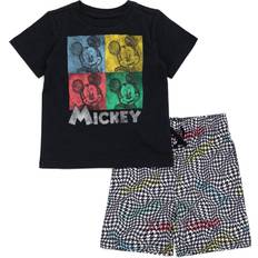 Disney Other Sets HIS Disney Mickey Mouse Little Boys T-Shirt and Shorts Outfit Set Black/Multicolor 7-8
