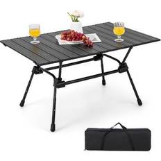 Costway Camping Tables Costway Folding Heavy-Duty Aluminum Camping Table with Carrying Bag-Black