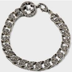 Gucci Bracelets Gucci Men's Interlocking Sterling Silver Bracelet Silver Silver