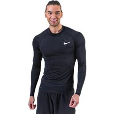 Nike Pro Top LS White/Black, Male, Tøj, Skjorter, Træning, Sort