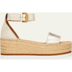 See by Chloé Shoes See by Chloé Glyn Platform Ankle-Strap Sandals Light Gold 10B