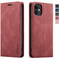 iPhone 11 Case,iPhone 11 Wallet Case for Women with[RFID Blocking] Card Holder Kickstand, Leather Flip Case Wallet for iPhone 11 6.1 inch Wine Red
