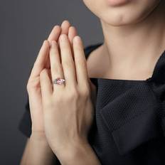 Quartz Rings Toto CFXNMZGR Rings For Women Pink Ring Rose Gold Inlaid Pink Ring Pink Diamond Ring Women