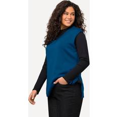 Ulla Popken Essential V-Neck Sweater Vest blue