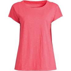 Lands' End Baumwoll-Jerseyshirt mit kurzen Ärmeln, Damen, Größe:36-38 regular, Pink, Baumwolle, Pink