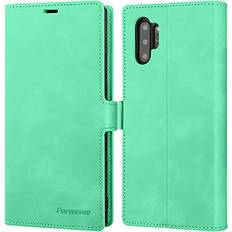 Wallet Cases Galaxy Note 10 Plus Wallet Case PU Leather Note 10 5G Folio Flip Case with Kickstand Card Holder Slots Screen Protector Shockproof Protective Cover for Samsung Galaxy Note 10 Plus 6.8" Mint Green